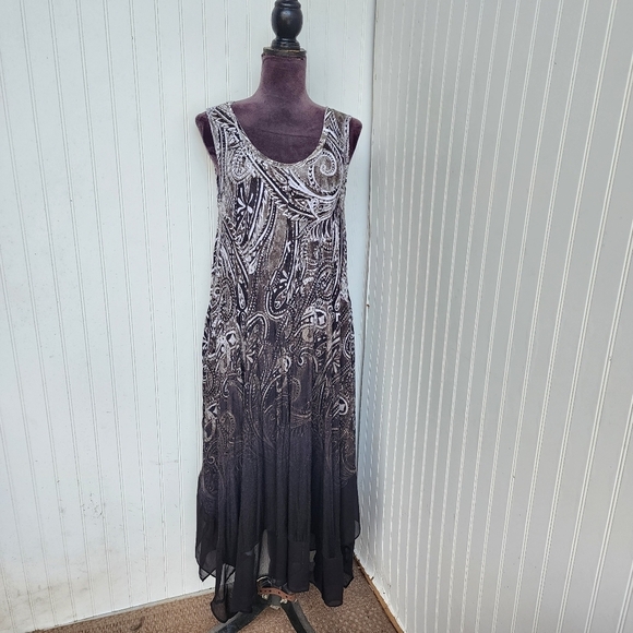 Simply Vera Vera Wang Dresses & Skirts - Simply Vera Wang Paisley Floral Watercolor Tunic Tank Dress Maxi Goth Rayon Sz M